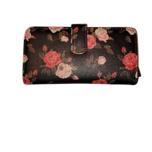 Floral Black Wallet